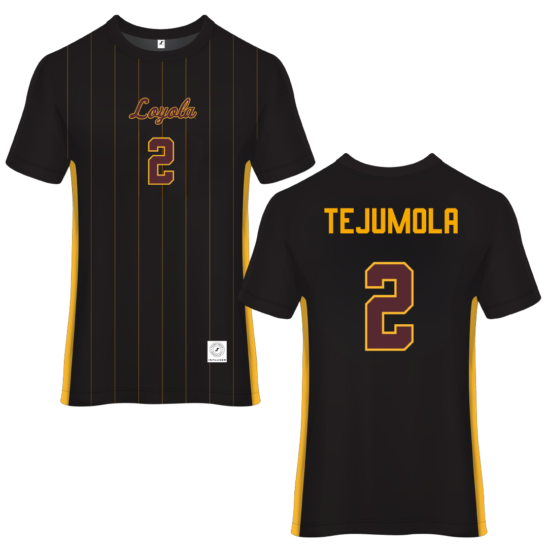Loyola University-Chicago Black Soccer Jersey - #2 Kamran Tejumola