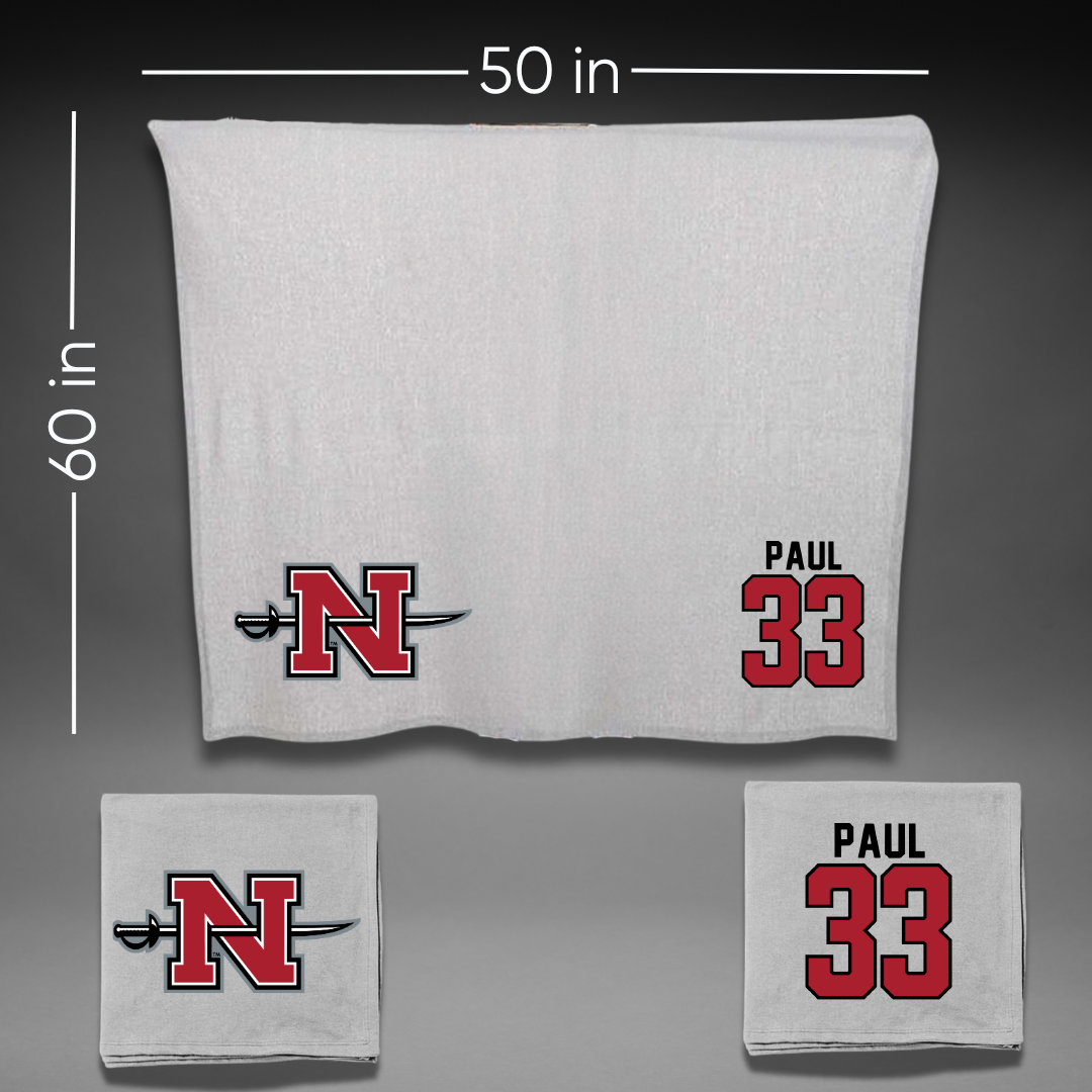 Nicholls State University Football Gray Blanket - #33 Kyler Paul