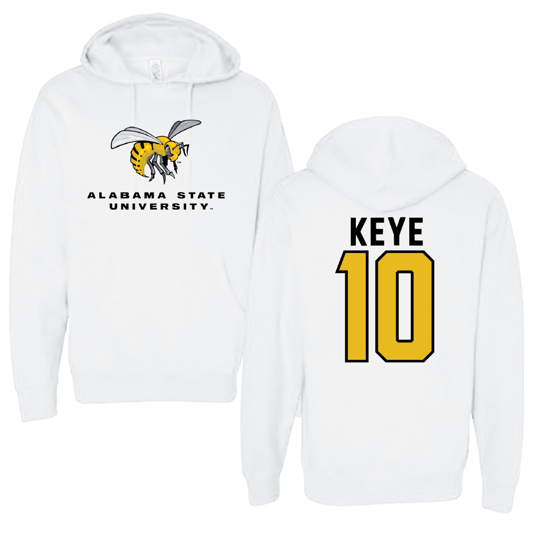 Alabama State University Football White Block Hoodie - #10 Kareem Keye