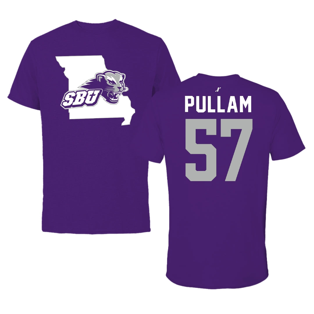 Southwest Baptist University Football Purple State Tee - #57 Landon Pullam