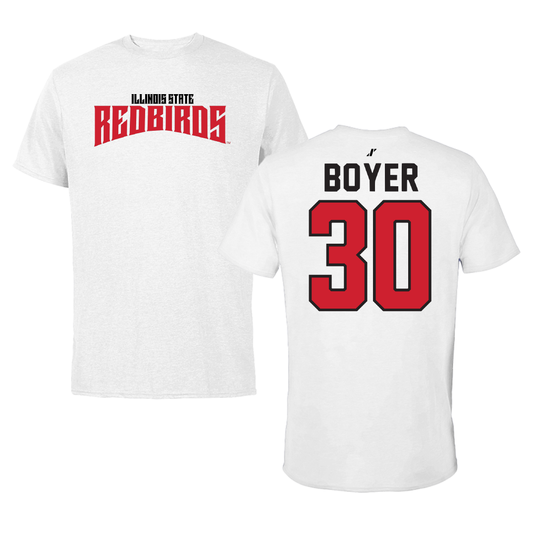 Illinois State University Softball White Classic Performance Tee - #30 Ella Boyer