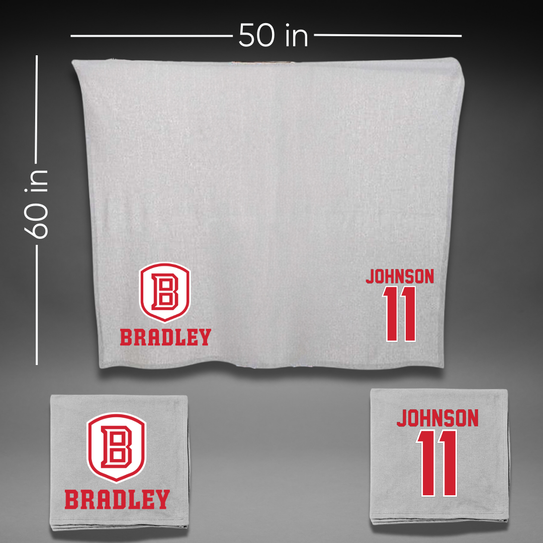 Bradley University Volleyball Gray Blanket - #11 Abby Johnson