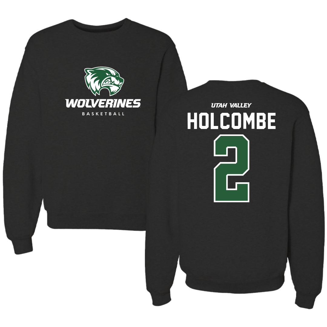 Utah Valley University Basketball Black Mascot Crewneck - #2 Jackson Holcombe