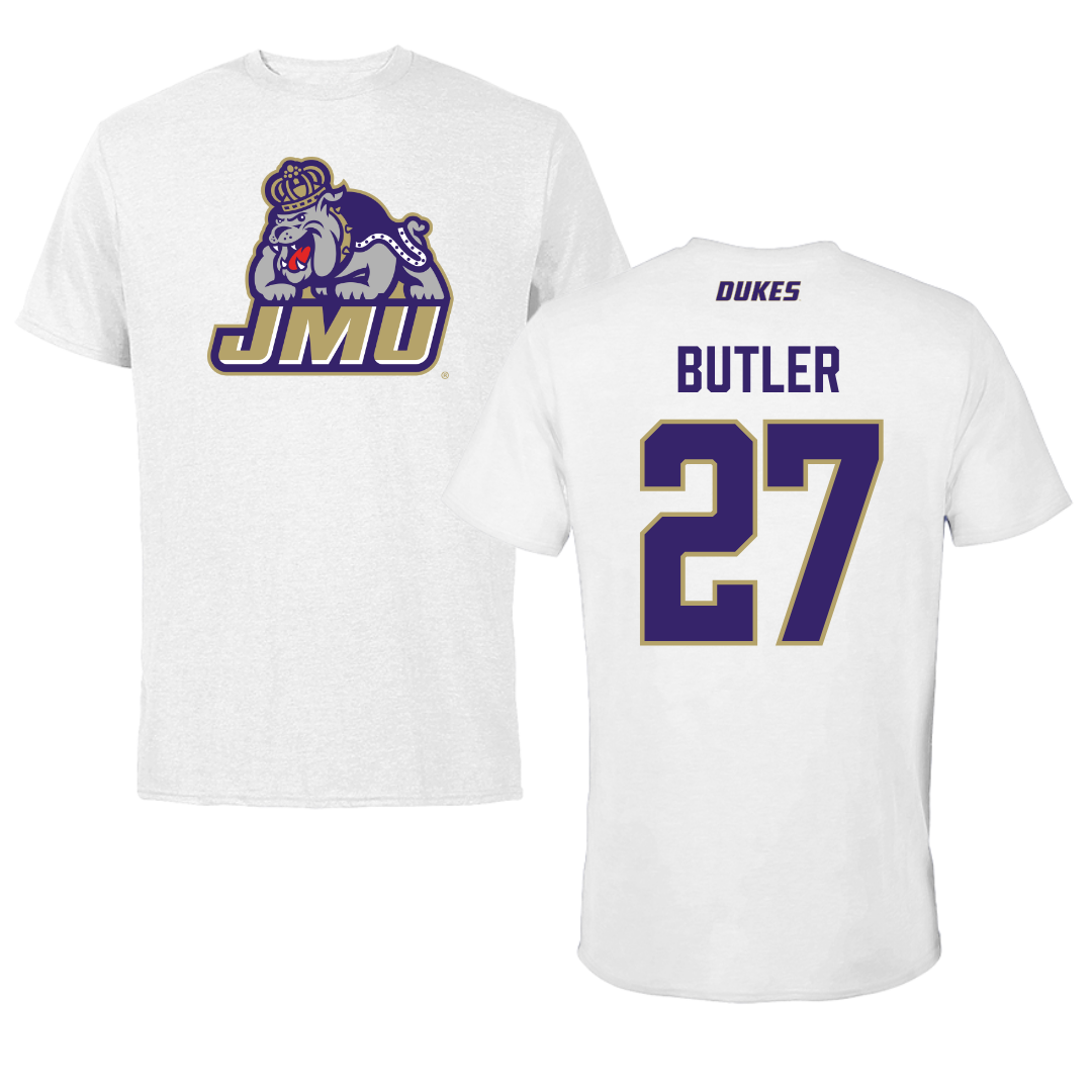 James Madison University Softball White Tee - #27 Reed Butler