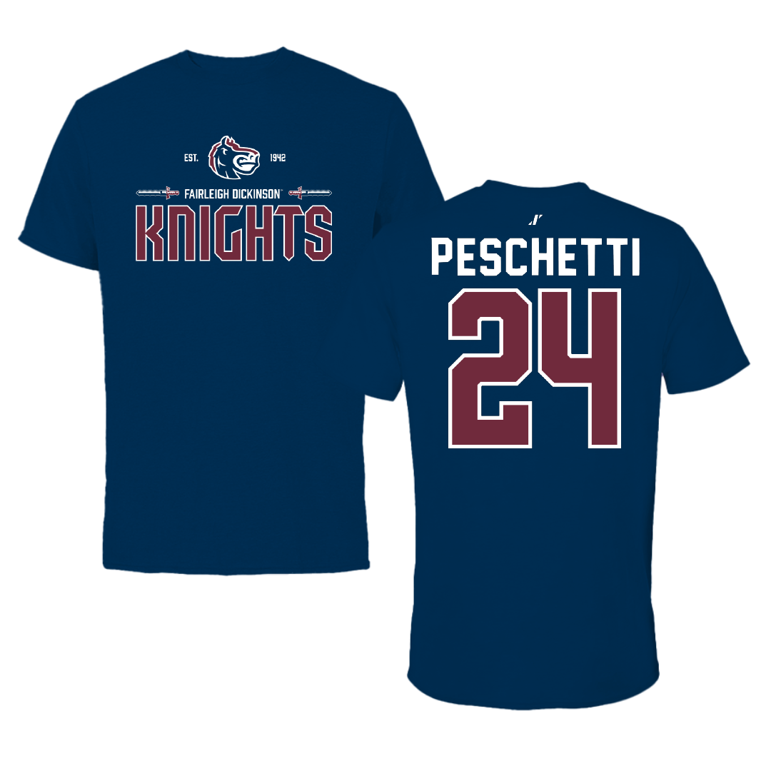 Fairleigh Dickinson University-Metropolitan Campus Soccer Navy General Tee - #24 Daniela Peschetti