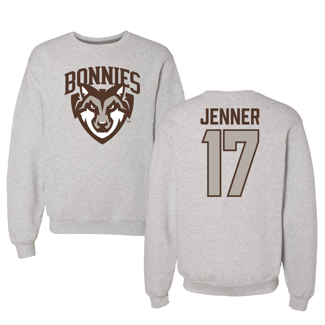 St. Bonaventure University Lacrosse Gray Crewneck - #17 Sylvi Jenner