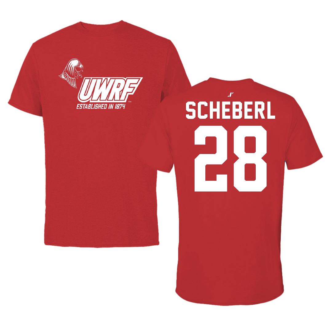 University of Wisconsin-River Falls Football Red General Tee - #28 Justin Scheberl