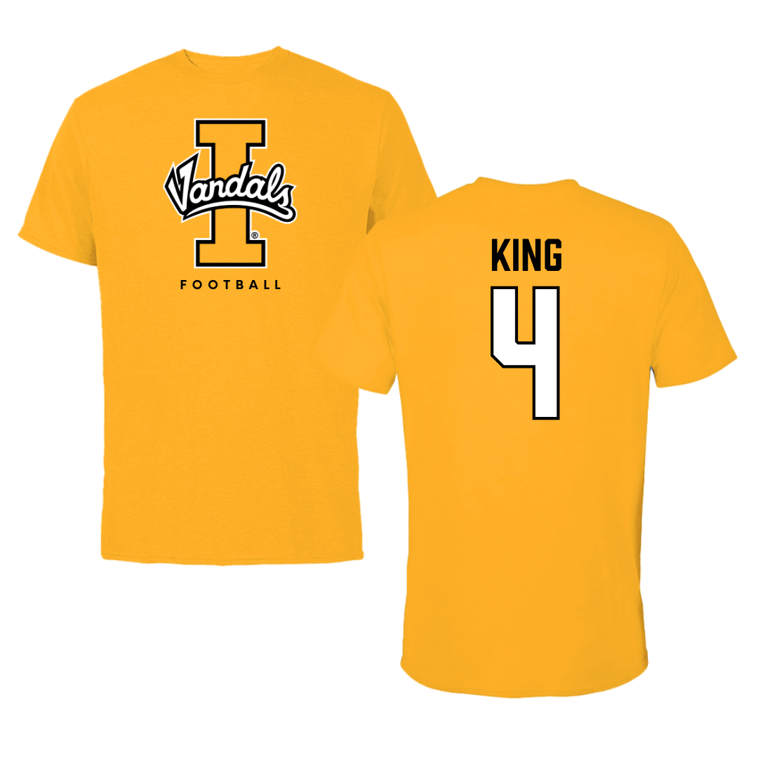 University of Idaho Football Gold Tee - #4 Isiah King