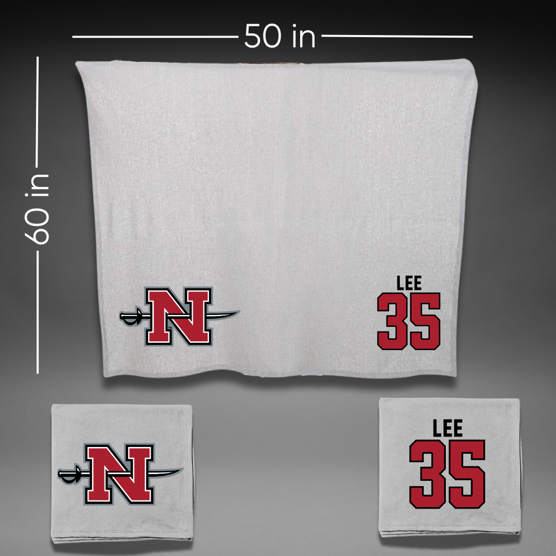 Nicholls State University Football Gray Blanket - #35 Ethan Lee