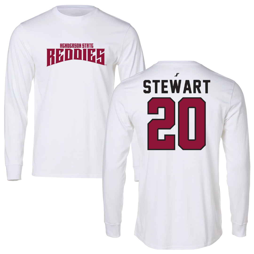 Henderson State University Basketball White Classic Performance Long Sleeve - #20 KJ Stewart