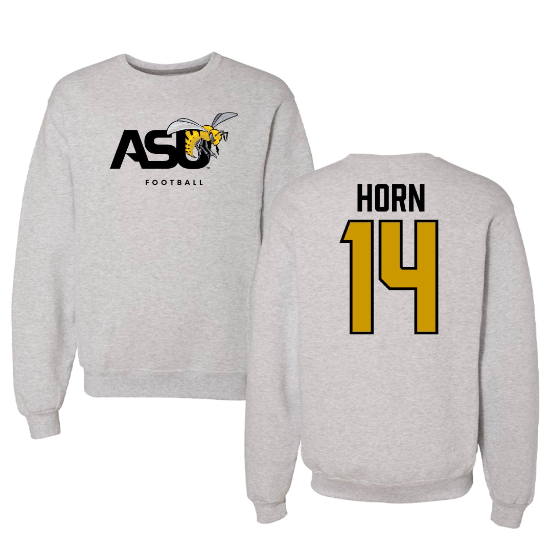 Alabama State University Football Light Gray Crewneck - #14 Eric Horn