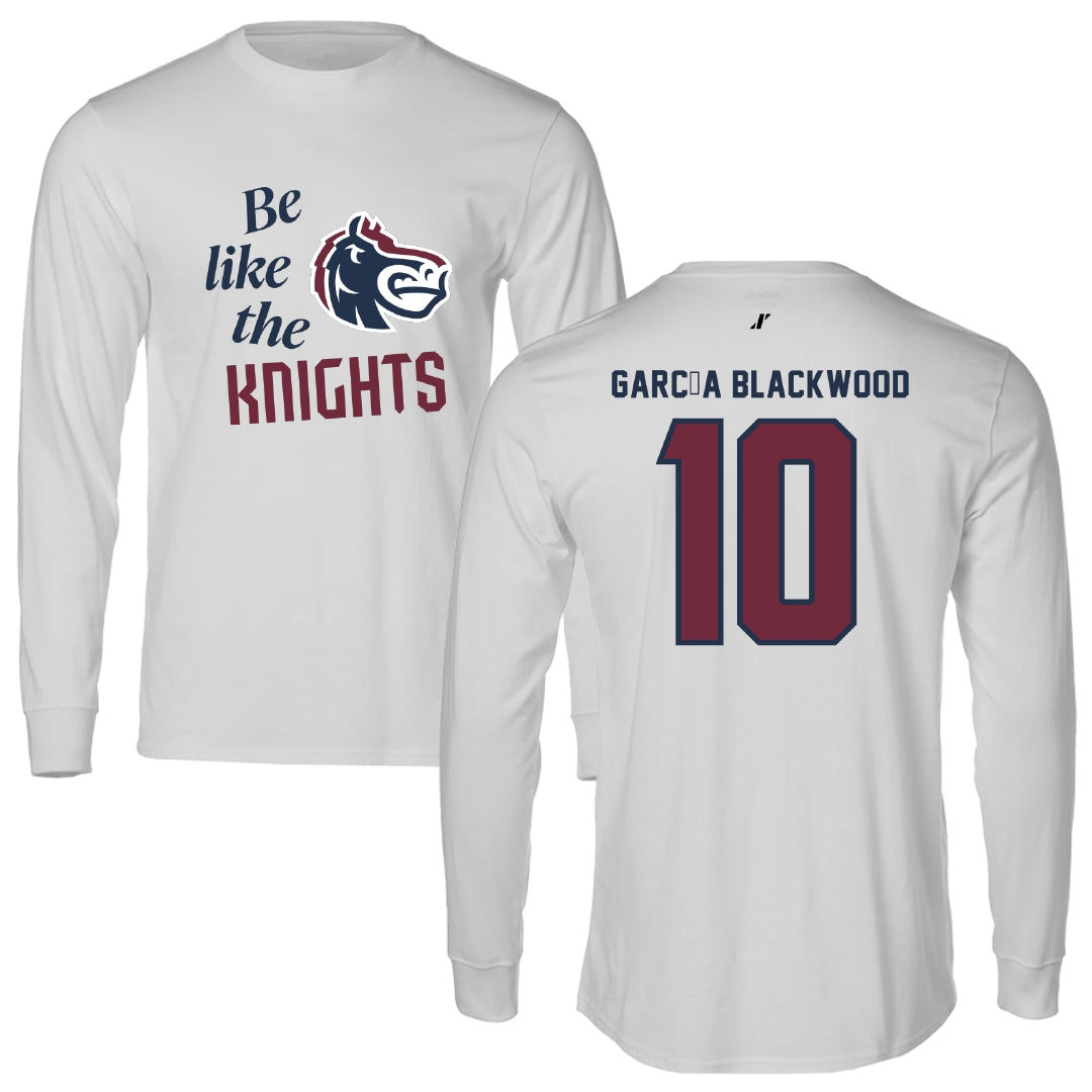 Fairleigh Dickinson University-Metropolitan Campus Basketball Light Gray Be Like Us Long Sleeve - #10 Dominique García Blackwood