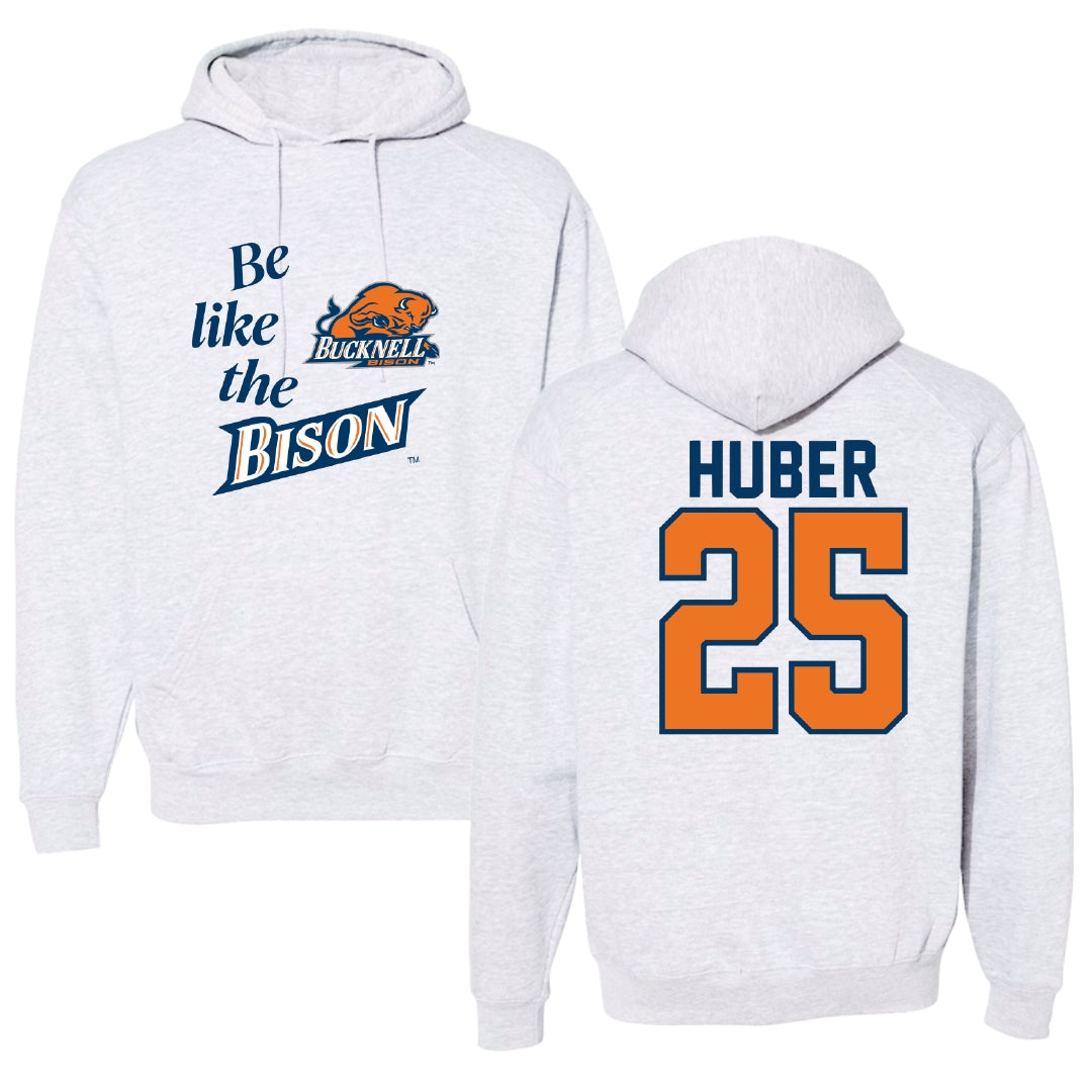 Bucknell University Lacrosse Light Gray Be Like Us Hoodie - #25 Hans Huber