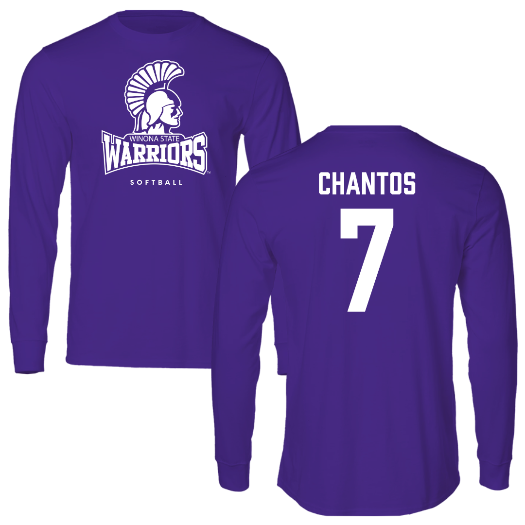 Winona State University Softball Purple Long Sleeve - #7 Ashlee Chantos