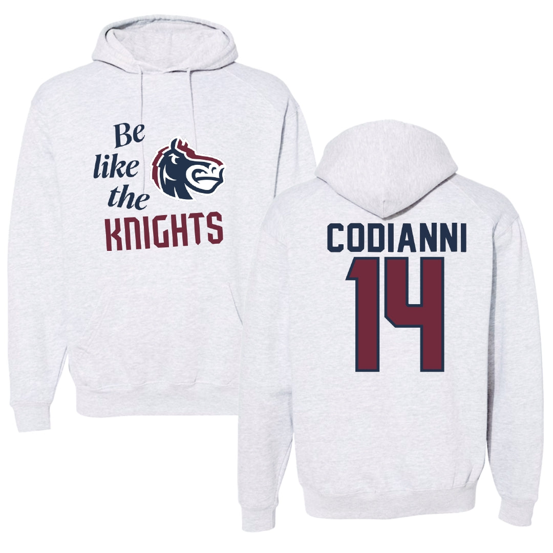 Fairleigh Dickinson University-Metropolitan Campus Lacrosse Light Gray Be Like Us Hoodie - #14 Nora Codianni