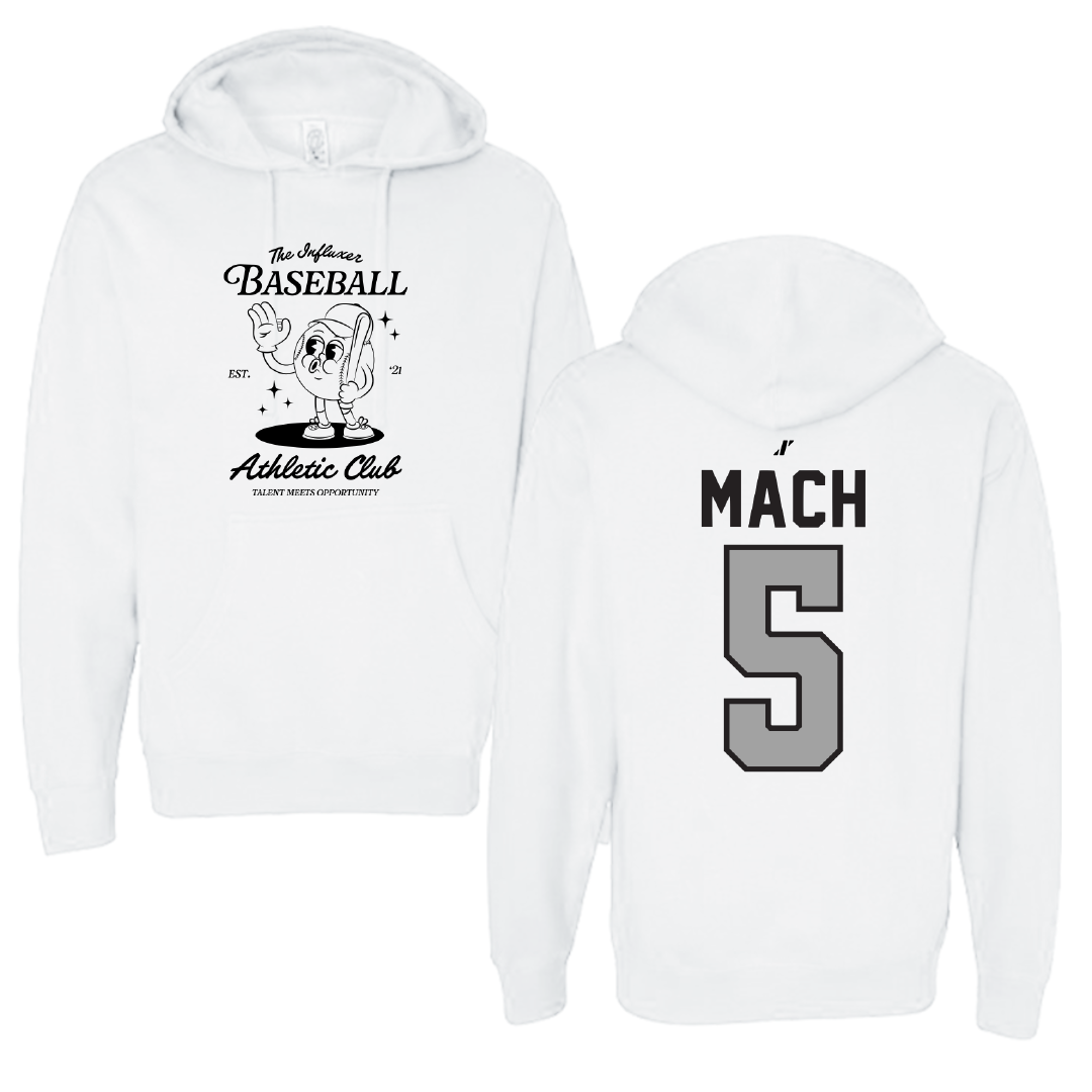 Baseball White Influxer Athletic Club Hoodie - #5 Dylan Mach