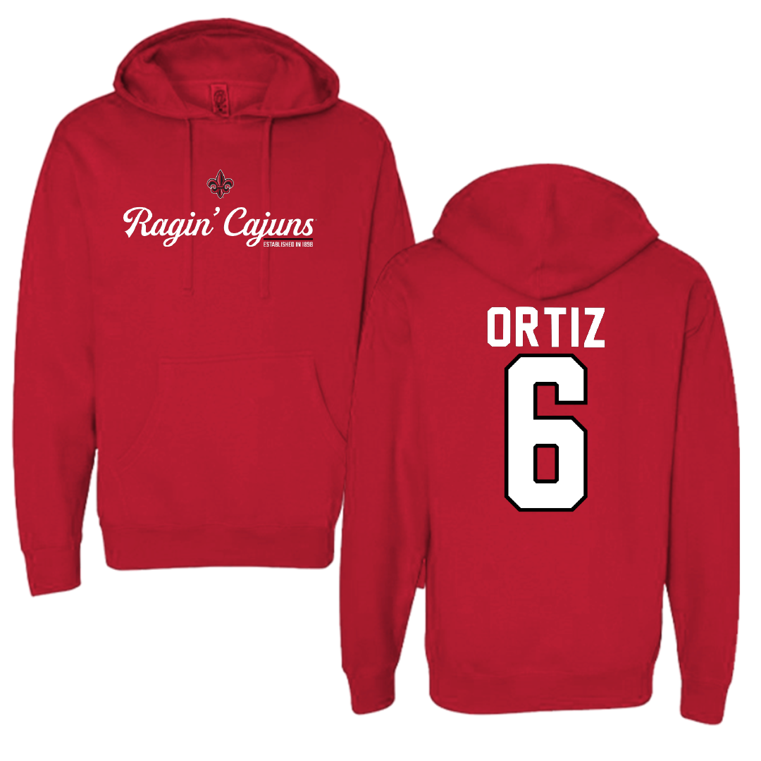 University of Louisiana at Lafayette Soccer Red General Hoodie - #6 Lucy Ortiz