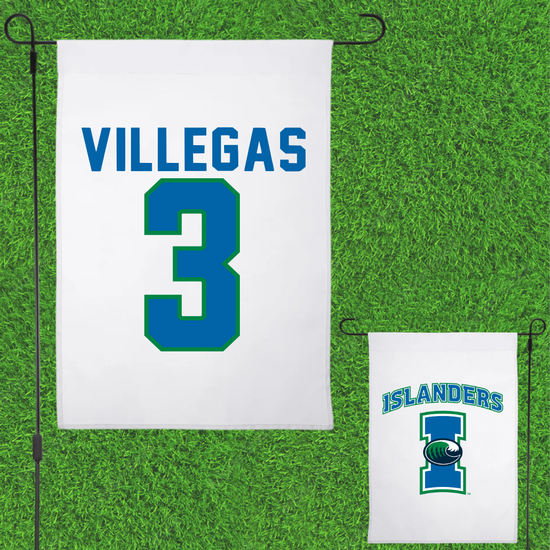 Texas A&M University-Corpus Christi Basketball White Garden Flag - #3 Christian Villegas