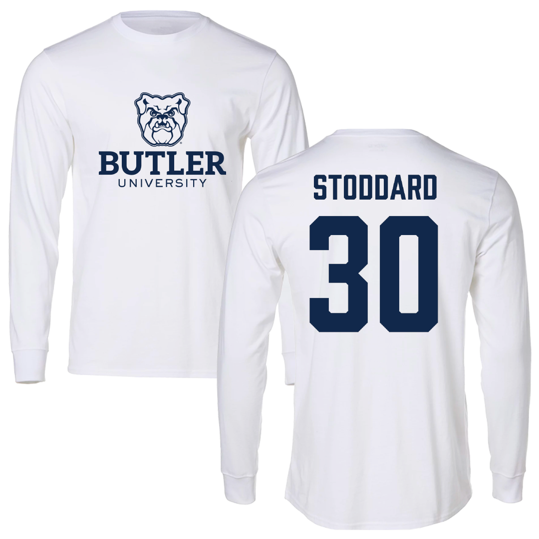 Butler University Basketball White Performance Long Sleeve - #30 Abigail Stoddard