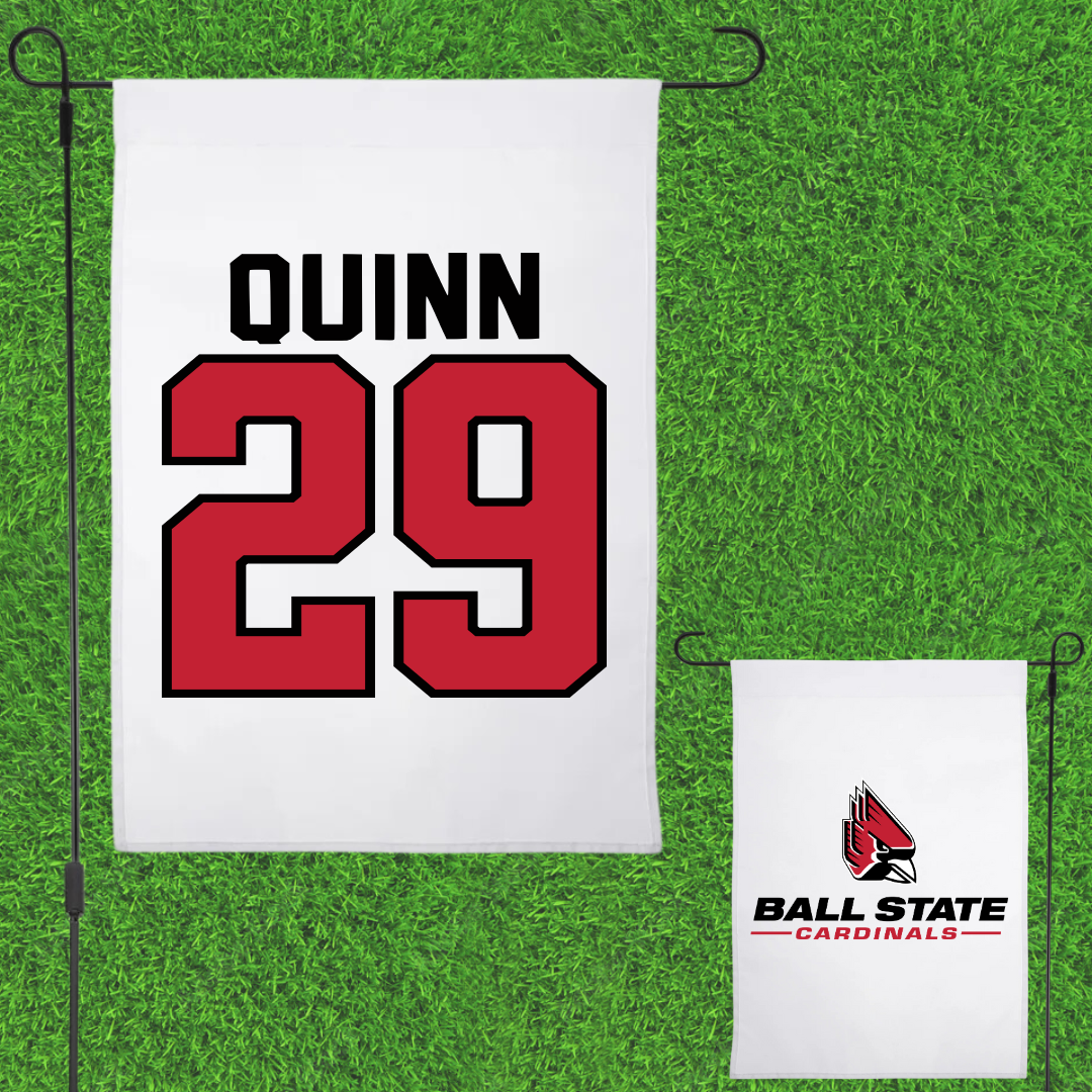 Ball State University Baseball White Garden Flag - #29 Owen Quinn