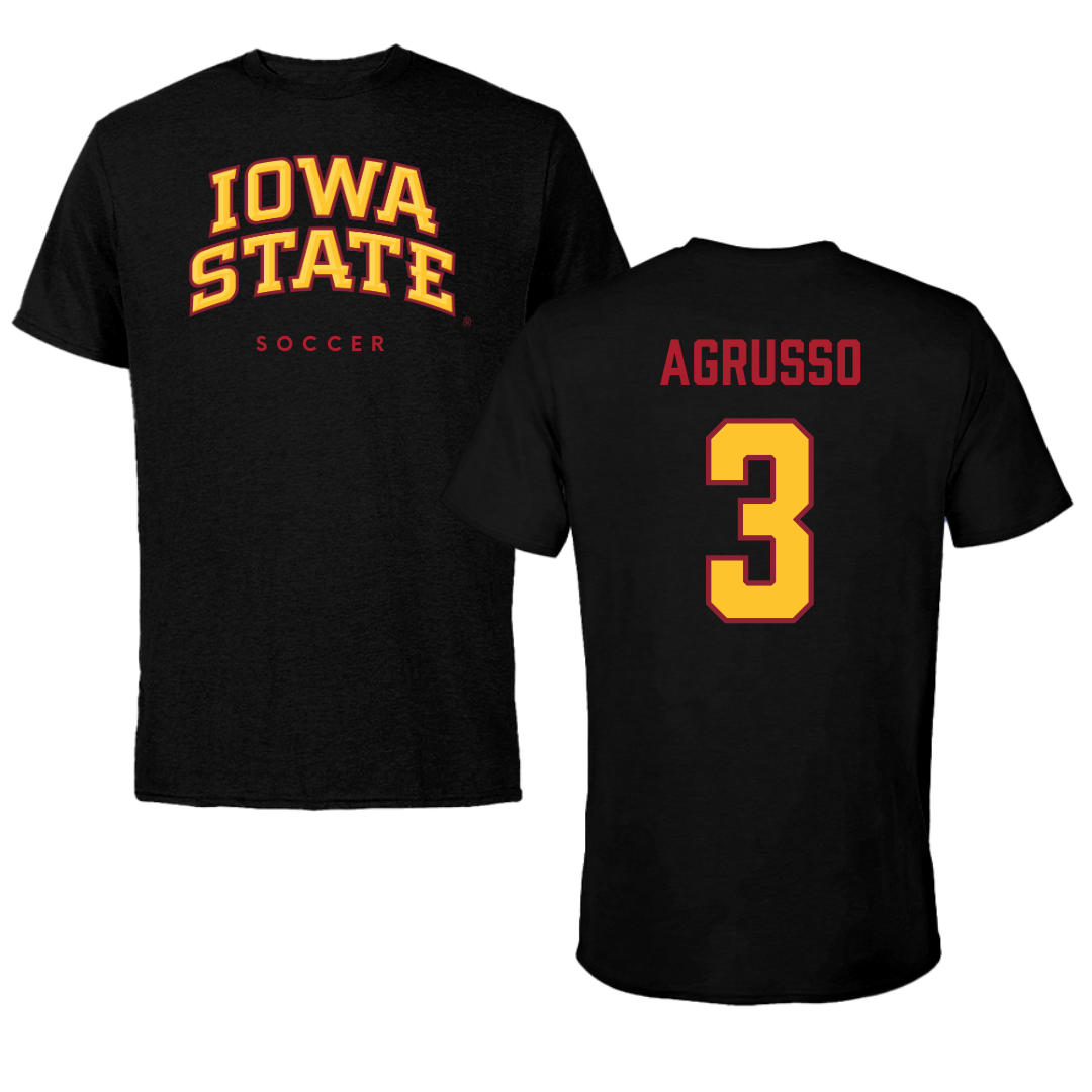 Iowa State University Soccer Black Tee - #3 Isabella Agrusso