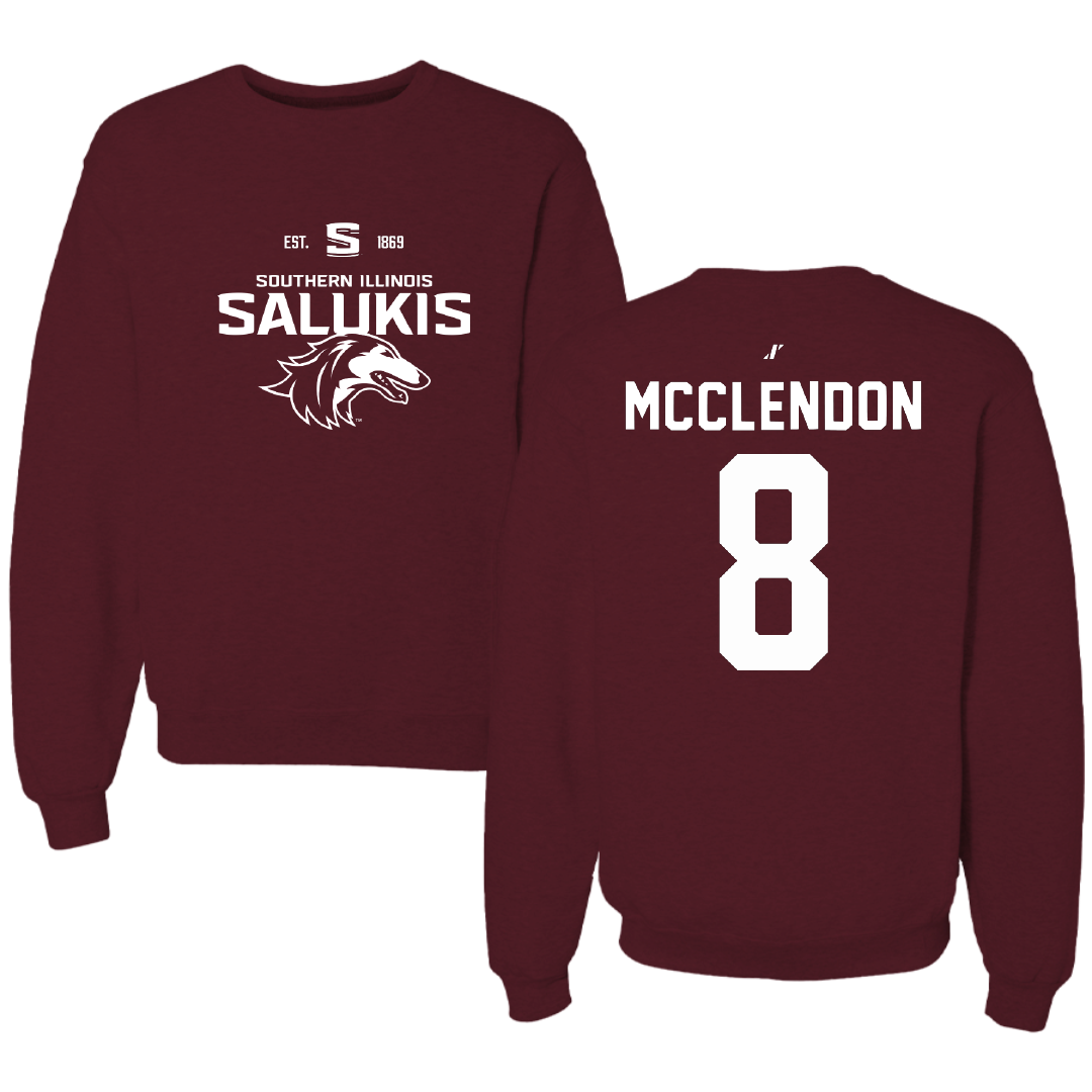 Southern Illinois University at Carbondale Football Maroon General Crewneck - #8 Jeremiah McClendon