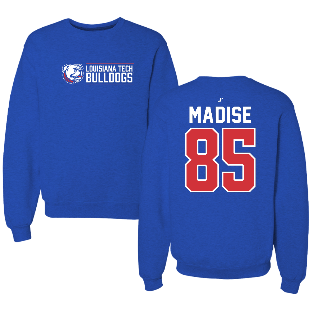 Louisiana Tech University Football Blue General Crewneck - #85 Adem Madise