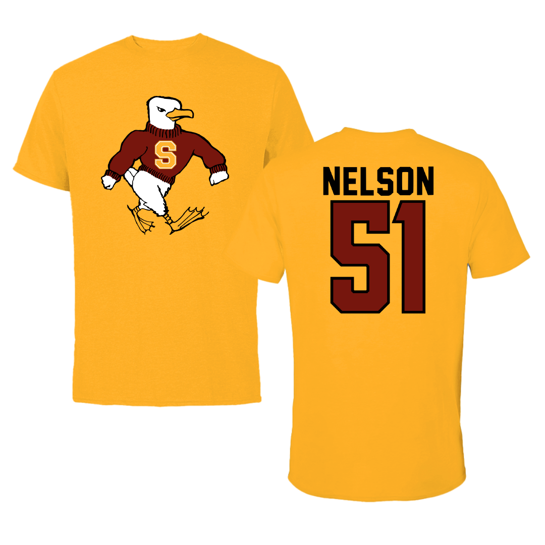 Salisbury University Football Gold Tee - #51 Matt Nelson
