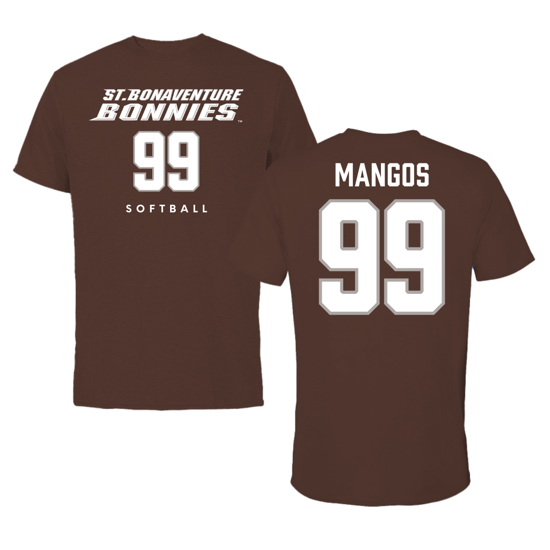 St. Bonaventure University Softball Brown Tee - #99 Reagan Mangos