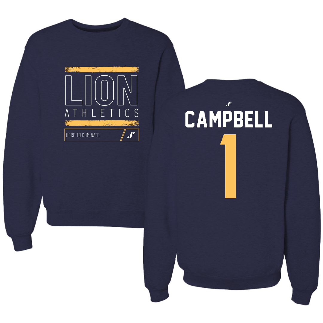 East Texas A&M University Volleyball Navy Dominate Crewneck - #1 Gracie Campbell