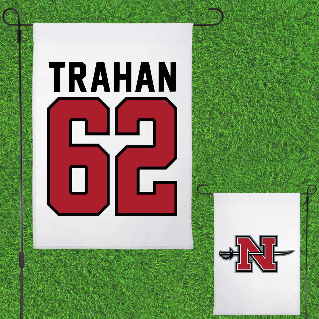 Nicholls State University Football White Garden Flag - #62 Seth Trahan
