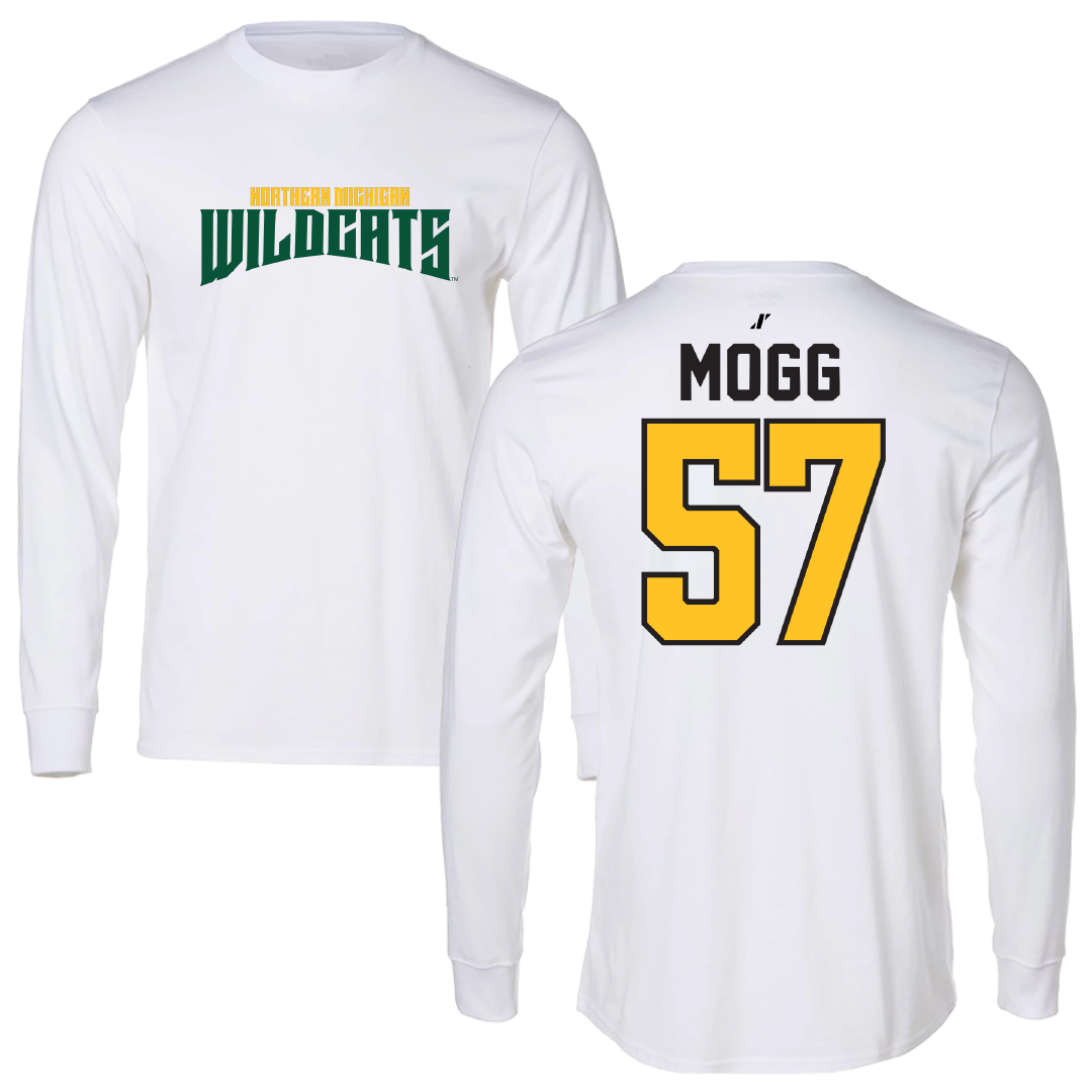 Northern Michigan University Football White Classic Performance Long Sleeve - #57 Logan Mogg
