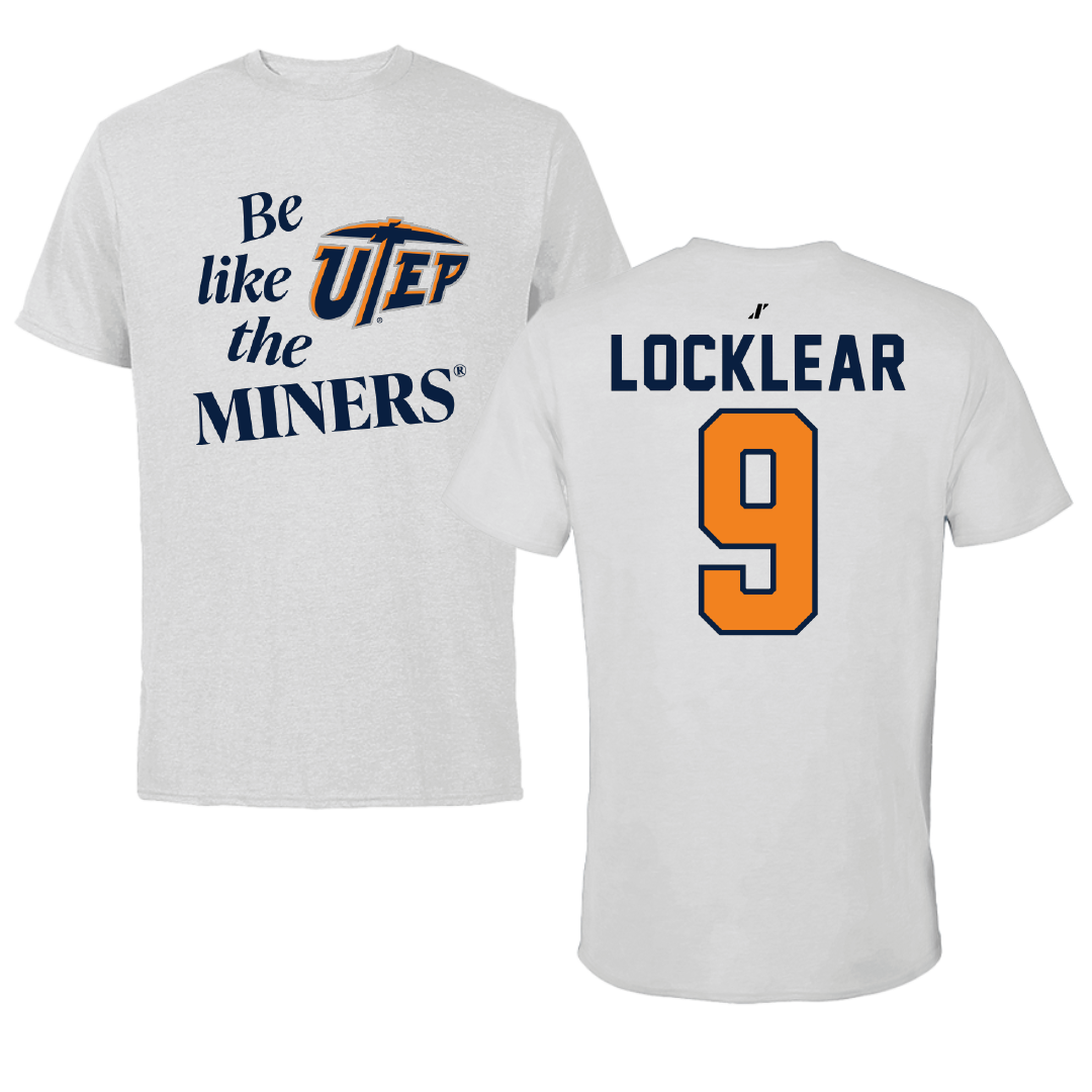 University of Texas at El Paso Football Light Gray Be Like Us Tee - #9 Skyler Locklear