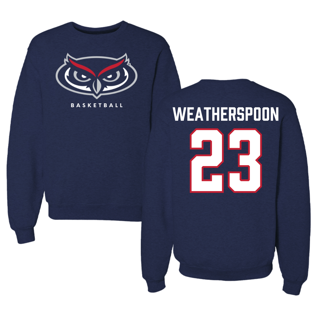 Florida Atlantic University Basketball Navy Mascot Crewneck - #23 Brandon Weatherspoon