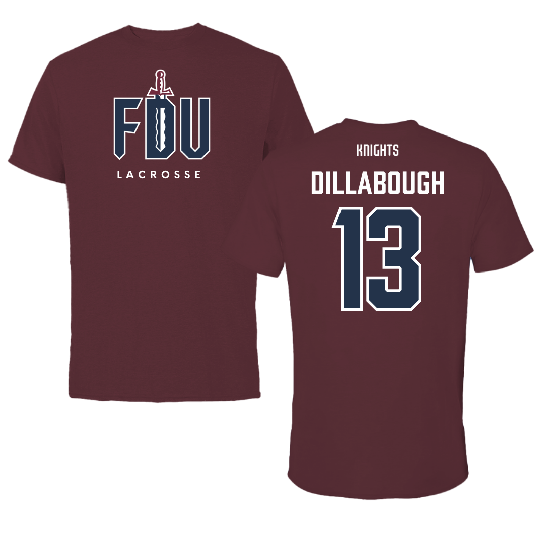 Fairleigh Dickinson University-Metropolitan Campus Lacrosse Maroon Performance Tee - #13 Karly Dillabough