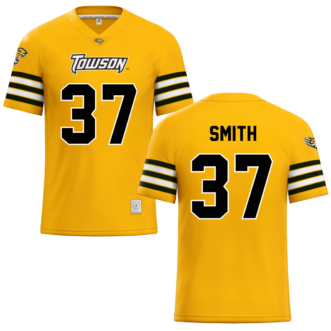 Towson University Gold Lacrosse Jersey - #37 Elijah Smith