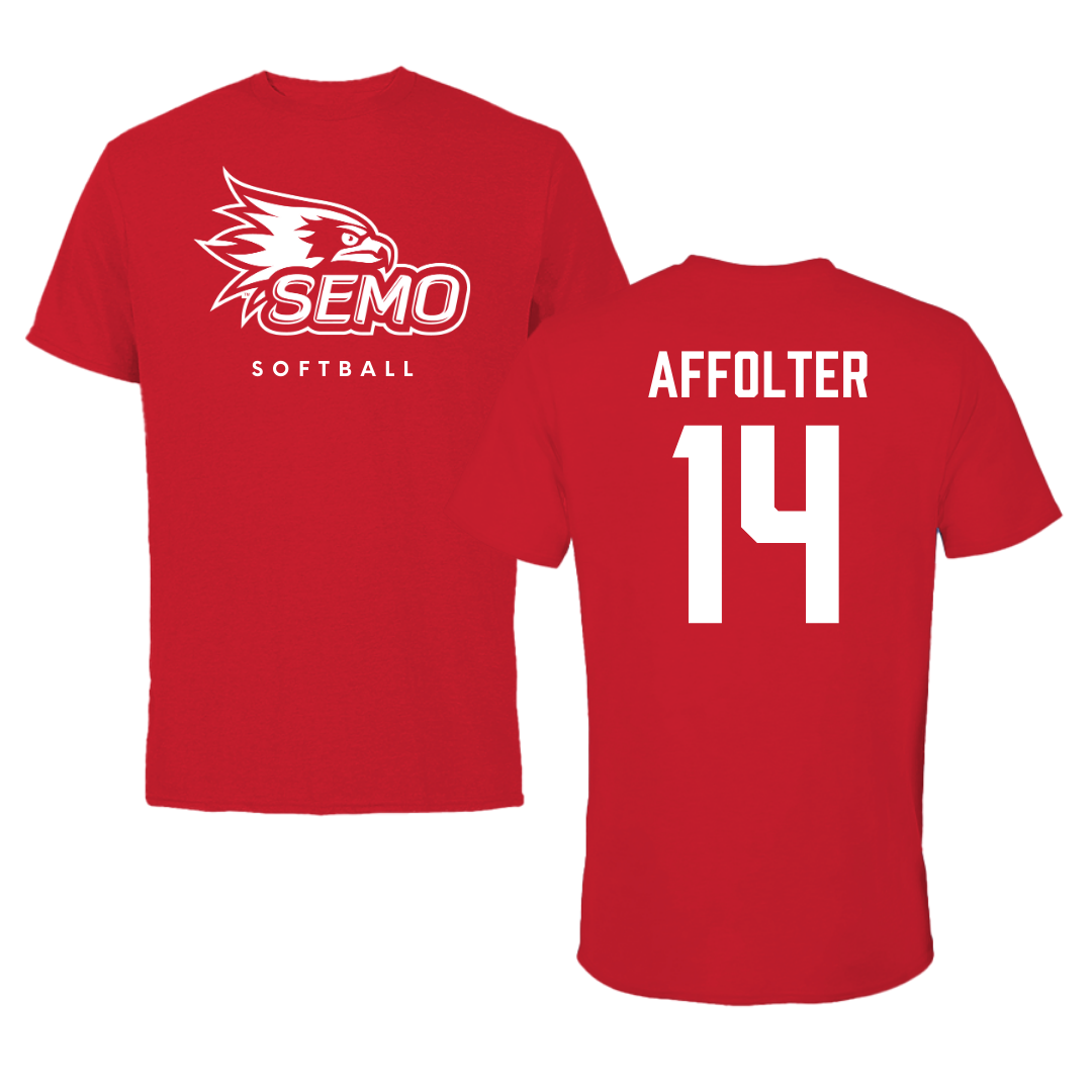Southeast Missouri State University Softball Red Performance Tee - #14 Brittany Affolter