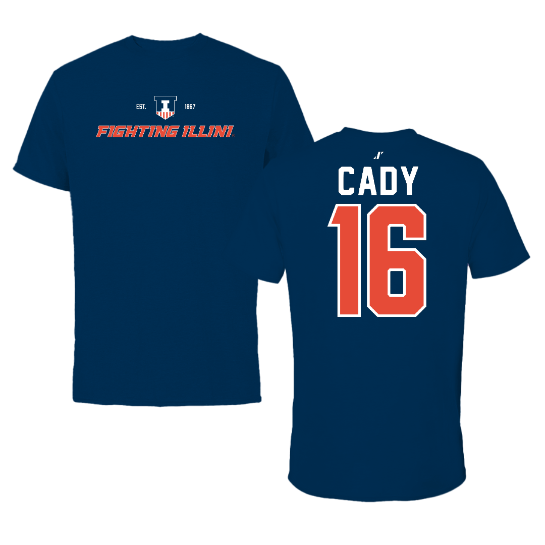 University of Illinois Softball Navy General Performance Tee - #16 Ella Cady