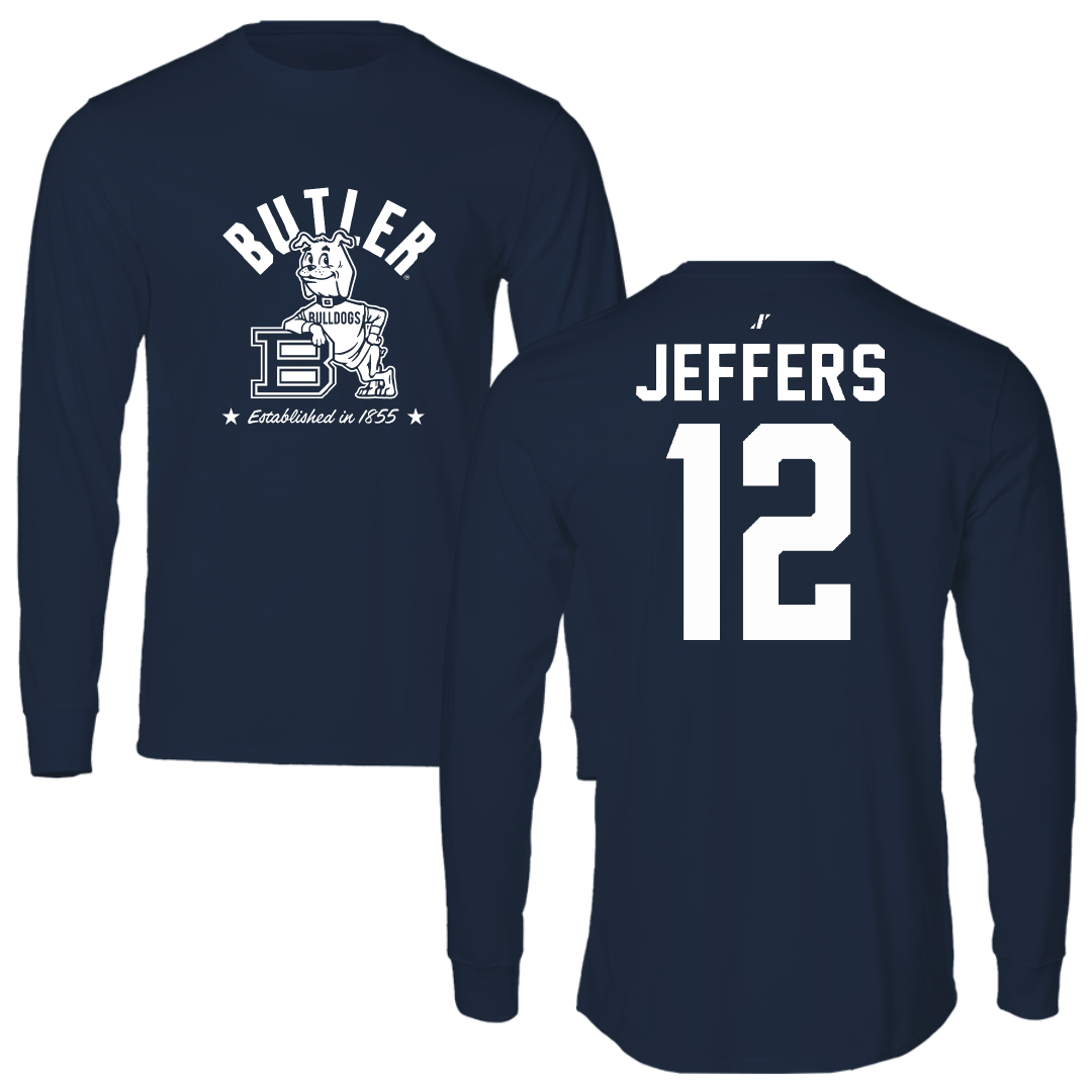 Butler University Basketball Navy General Long Sleeve - #12 Chloe Jeffers