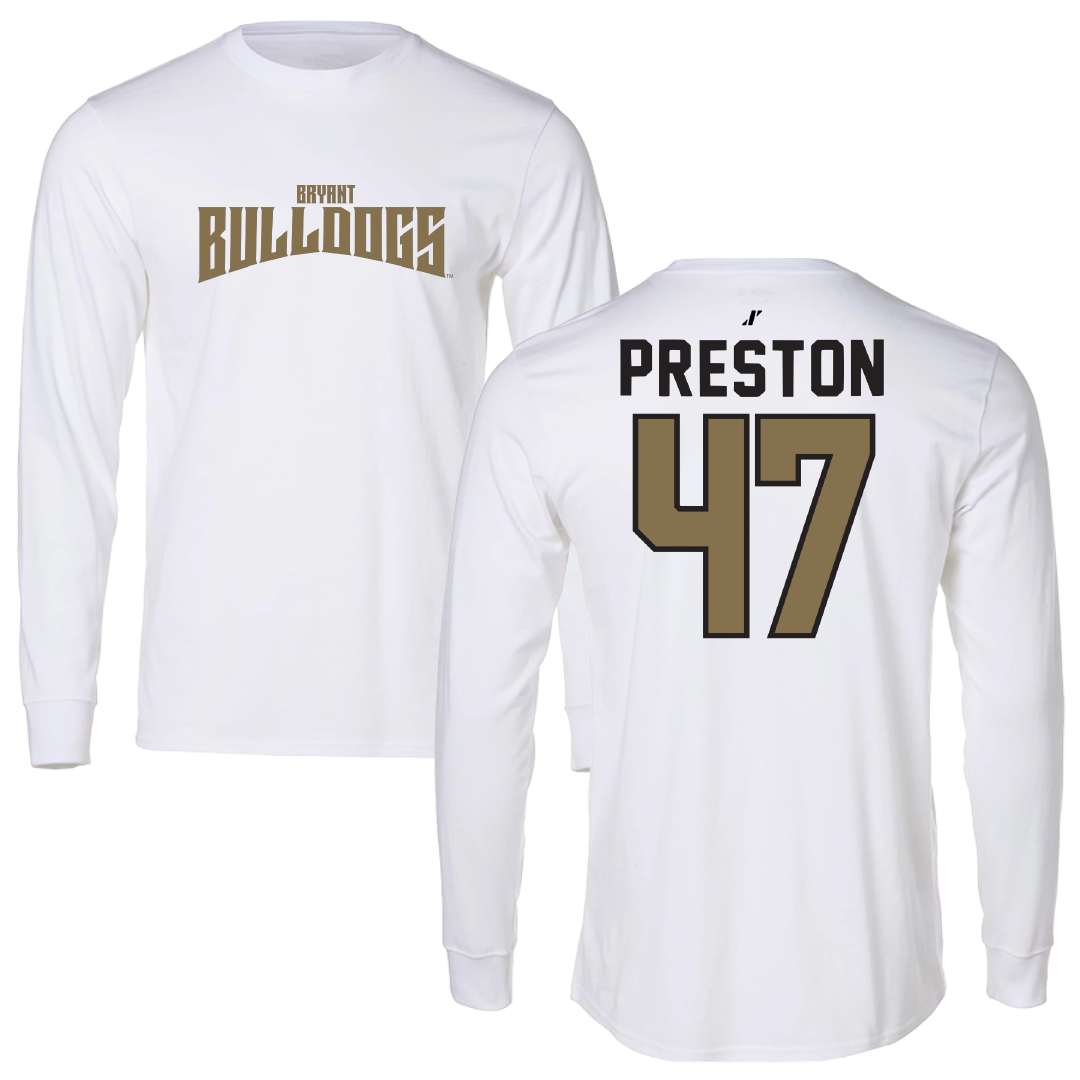 Bryant University Lacrosse White Classic Long Sleeve - #47 Trevor Preston