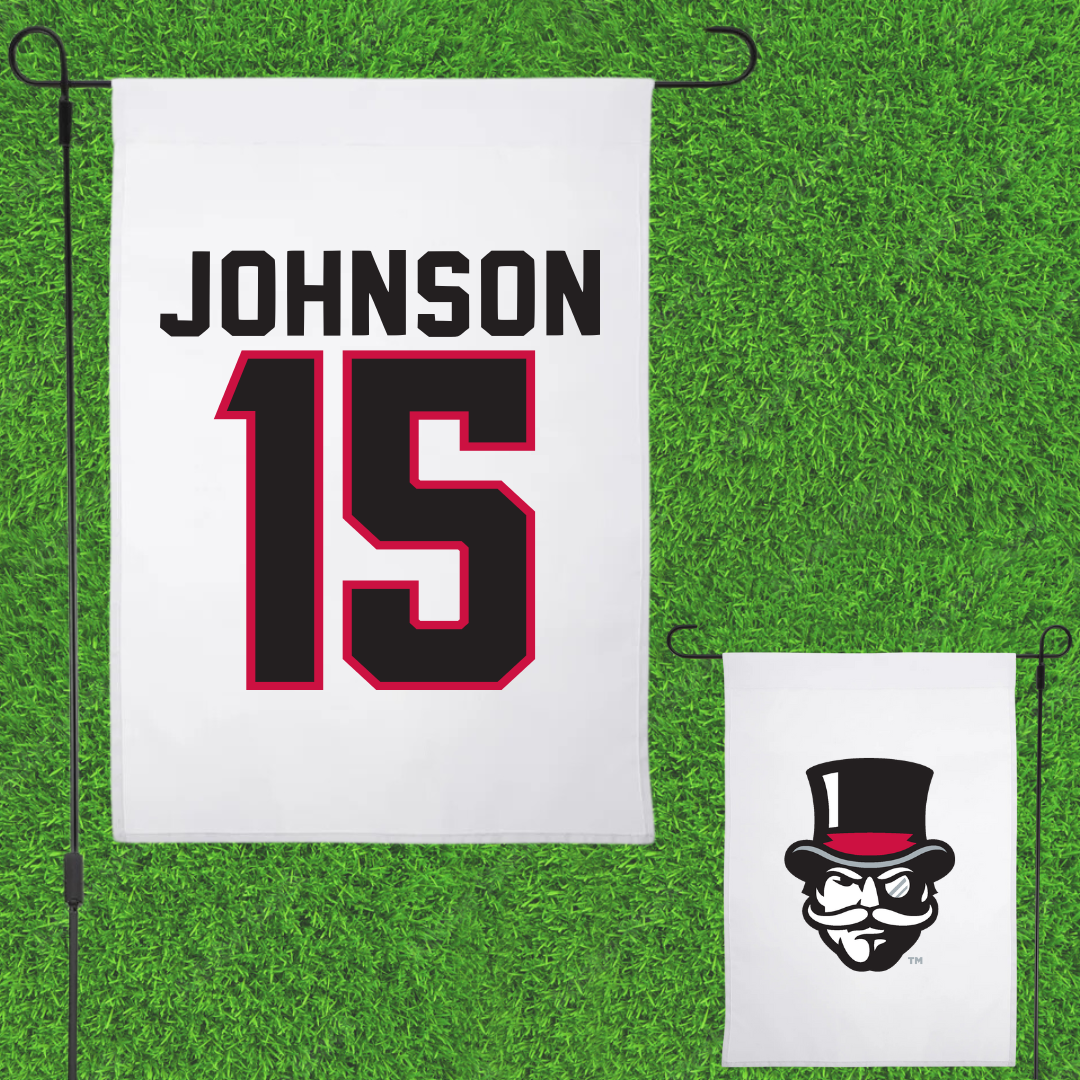 Austin Peay State University Football White Garden Flag - #15 Jake Johnson