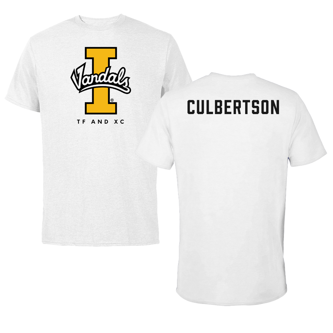 University of Idaho TF and XC White Vandals Performance Tee - Noah Culbertson
