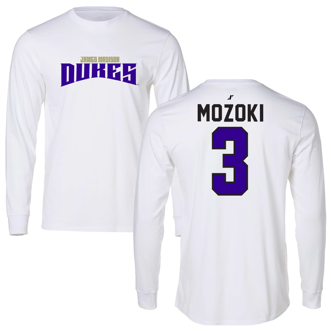 James Madison University Baseball White Classic Performance Long Sleeve - #3 Todd Mozoki
