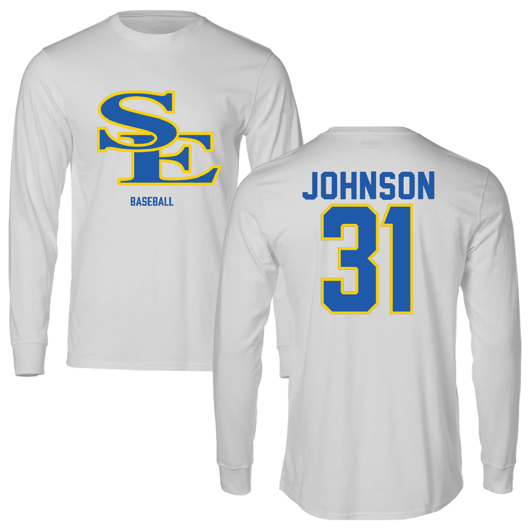 Southeastern Oklahoma State University Baseball Light Gray Long Sleeve - #31 Luke Johnson