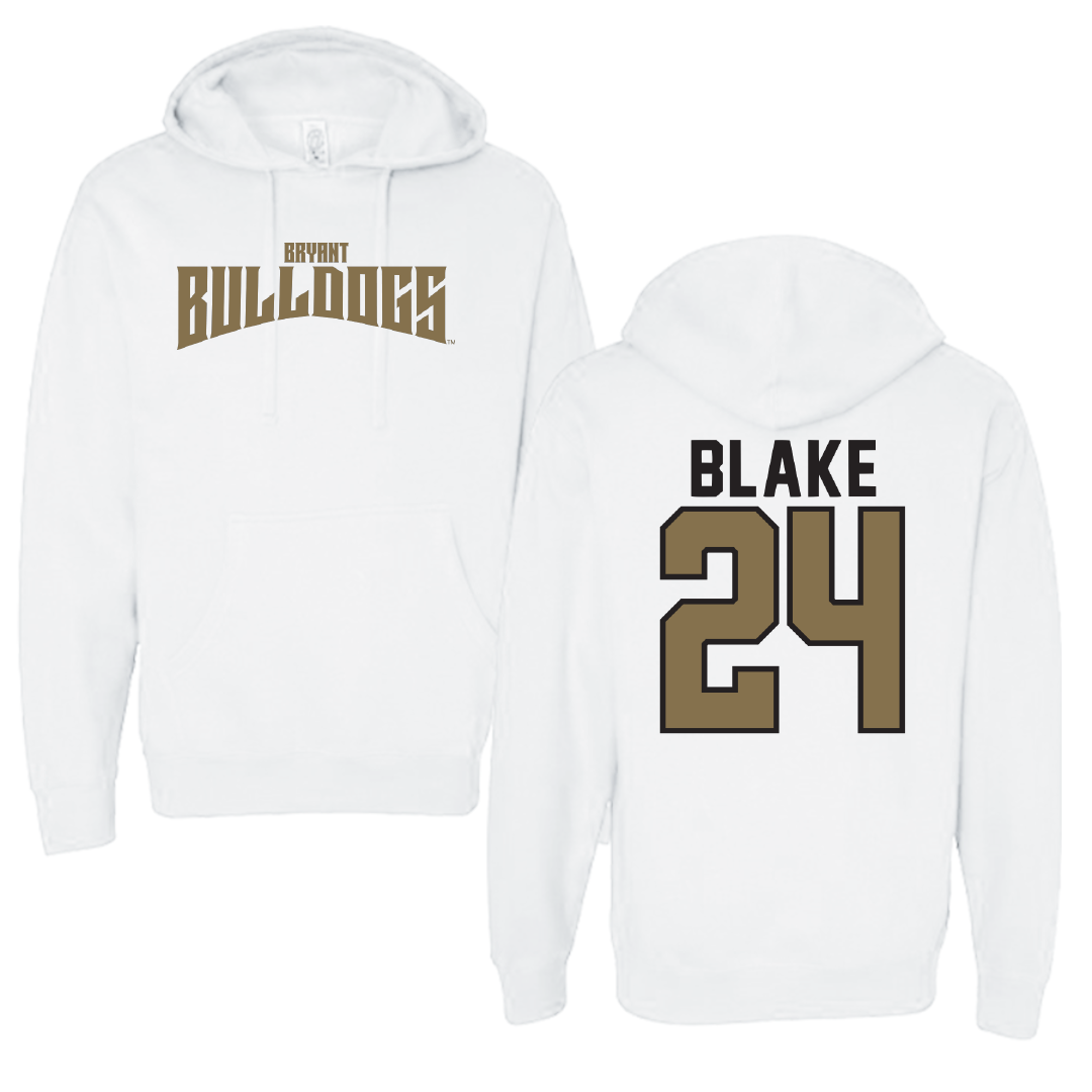 Bryant University Baseball White Classic Hoodie - #24 Evan Blake