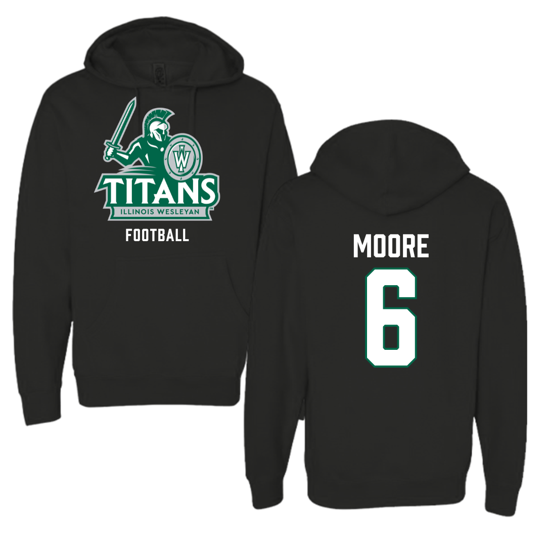 Illinois Wesleyan University Football Black Hoodie - #6 Tre Moore