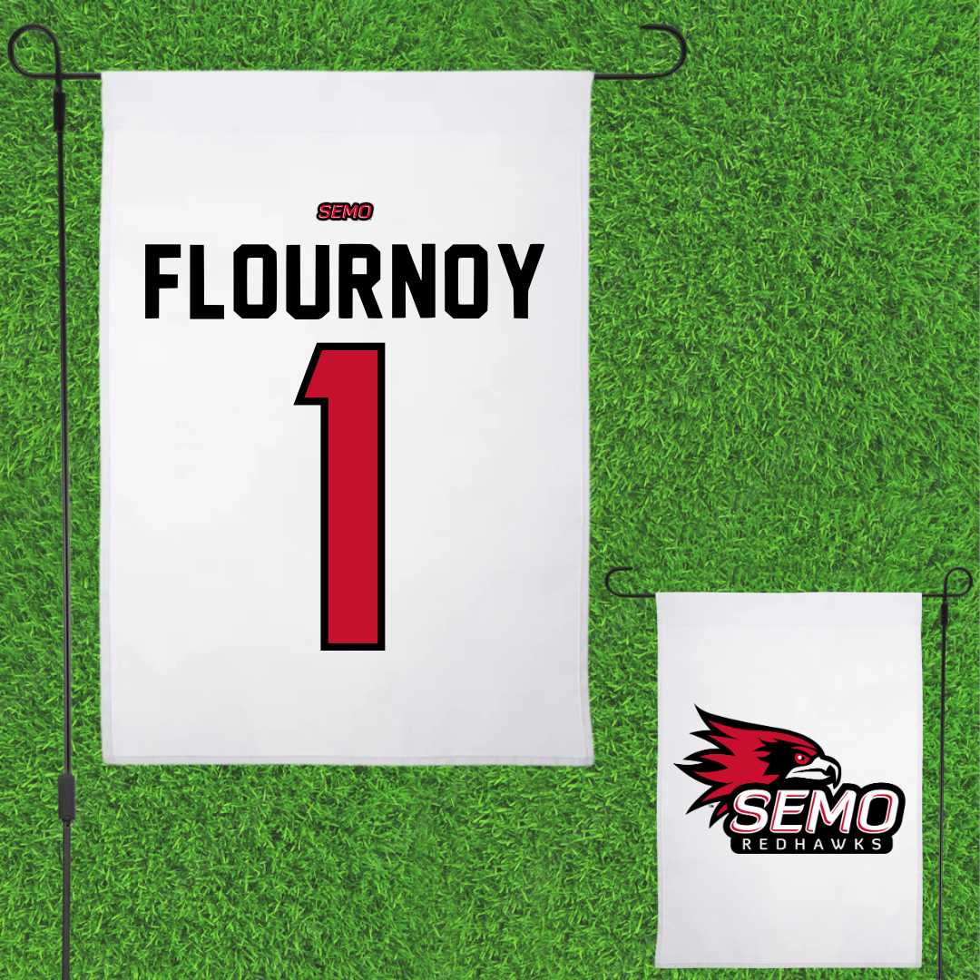 Southeast Missouri State University Football White Garden Flag - #1 Ryan Flournoy