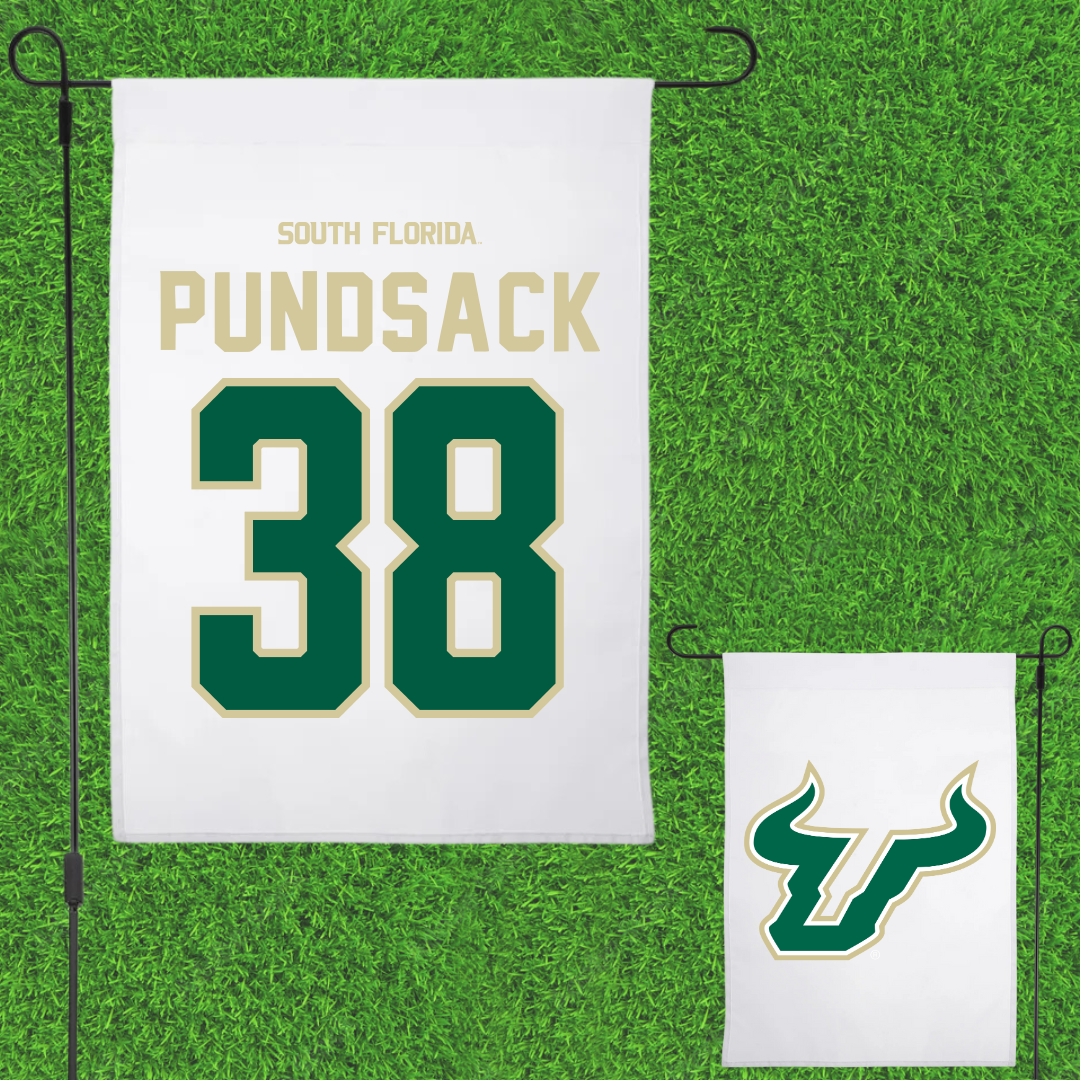 University of South Florida Baseball White Garden Flag - #38 Caleb Pundsack