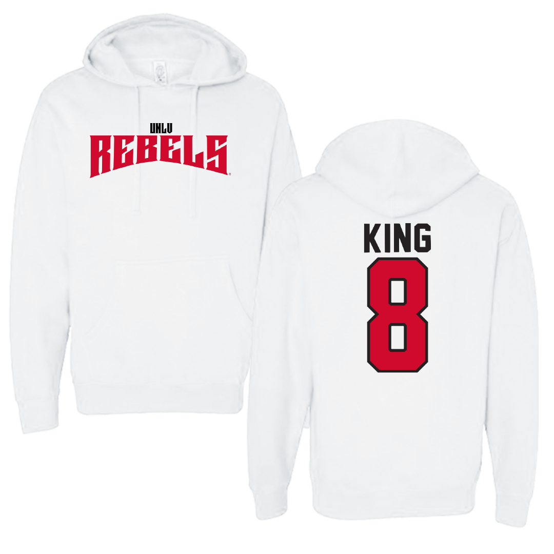 University of Nevada-Las Vegas Volleyball White Classic Hoodie - #8 Caleigh King