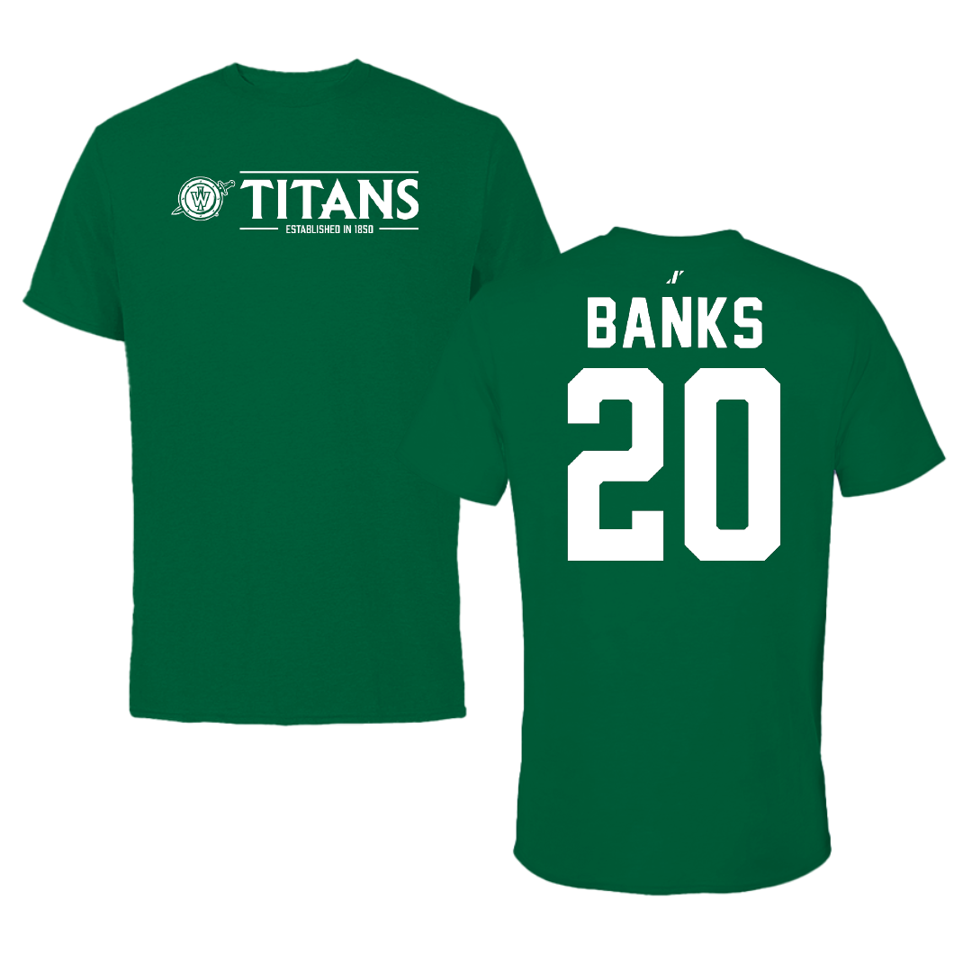 Illinois Wesleyan University Baseball Green General Tee - #20 Dalen Banks